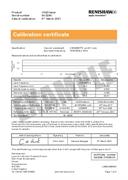Certificate of calibration:  HS20 laser