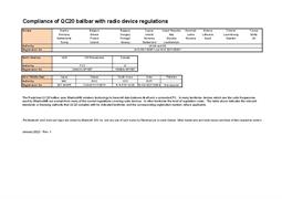 Product note:  Compliance of QC20 ballbar with radio device regulations