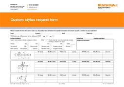 Form:  Zeiss Custom stylus request form